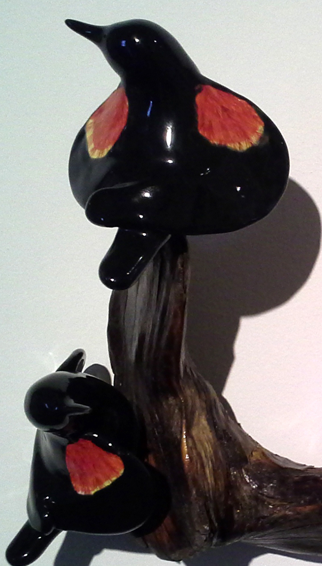 cathy weber - art - clay- woman - montana - ceramic - porcelain - bird - redwing - red winged - blackbird - flock