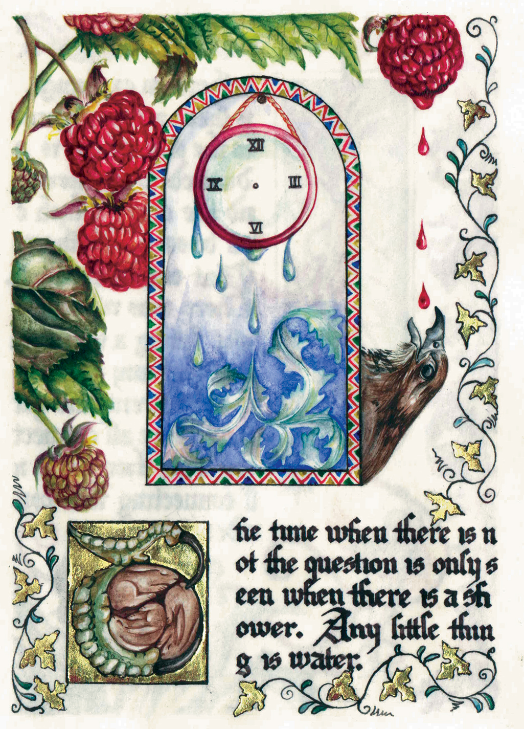 cathy weber - art - artmaker - watercolor - parchment- montana - Gertrude - stein - tender buttons - illumination - book - artist