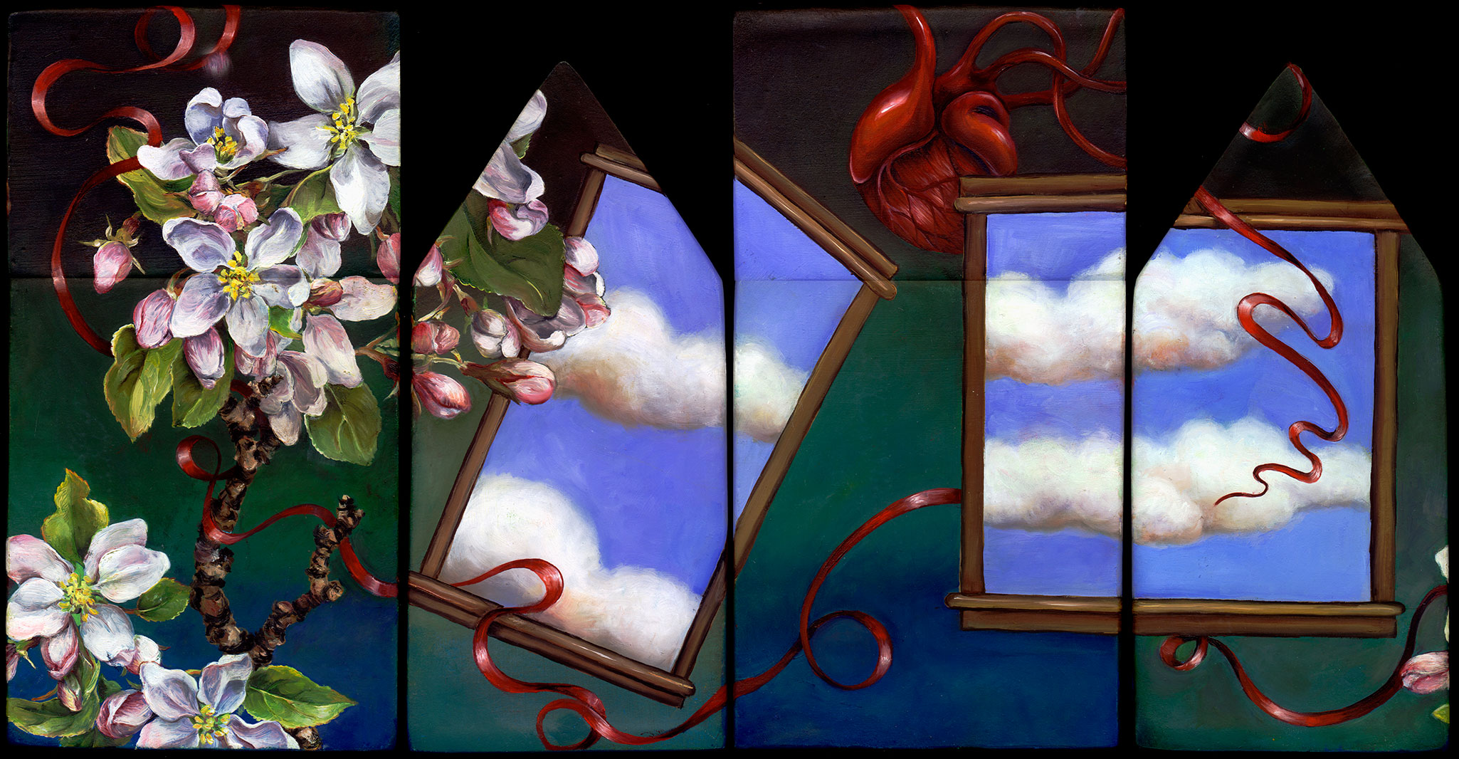 apple blossom heart house - cathy weber artmaker